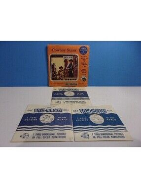 View-Master COWBOY STARS 3 Reels 950, 955, 960 Autry, Hopalong Cassidy Cisco Kid